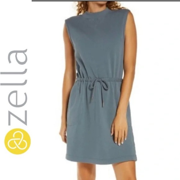 Zella Dresses & Skirts - Zella West Coast Sweatshirt Dress W Pockets Blue Weather Size XL. EUC. No Flaws
